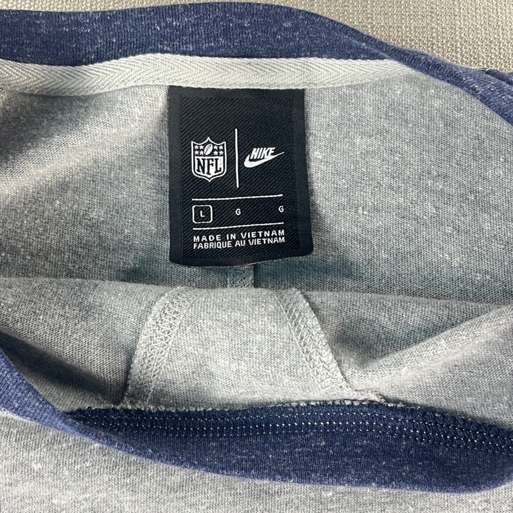 Nike Dallas Cowboys Sweatshirt Womens L Gray Blue Raglan NFL Pullover 574526 - Picture 3 of 7